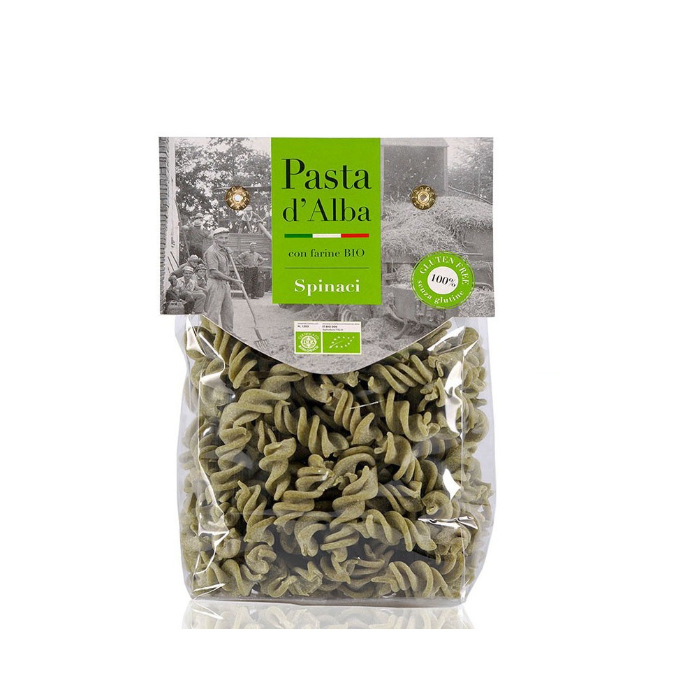 Organic Rice and Spinach Fusilli Gluten Free - Pasta d'Alba