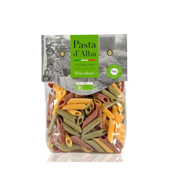 Organic Penne with Corn Flour Tricolor Gluten Free - Pasta d'Alba