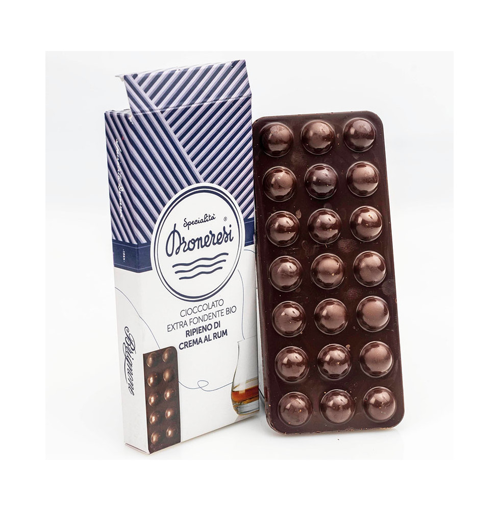 Droneretta Tavoletta di Cioccolato Fondente Ripiena di Crema al Rum - Brignone