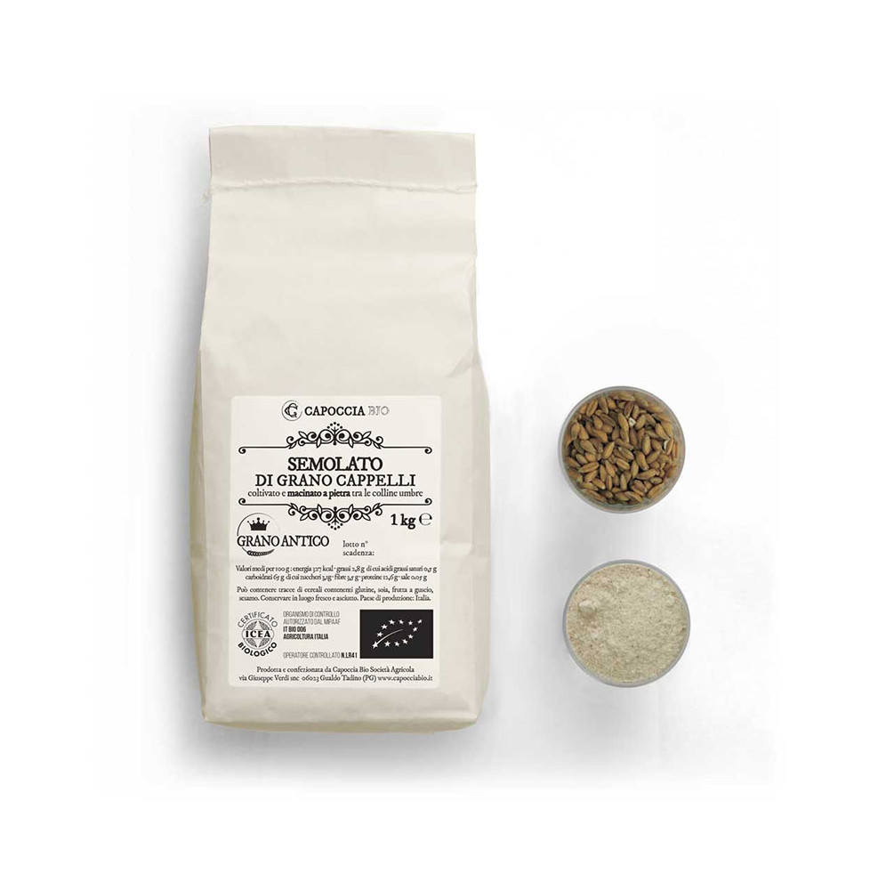 Organic Cappelli Coarse Durum Wheat Semolina - Capoccia Bio