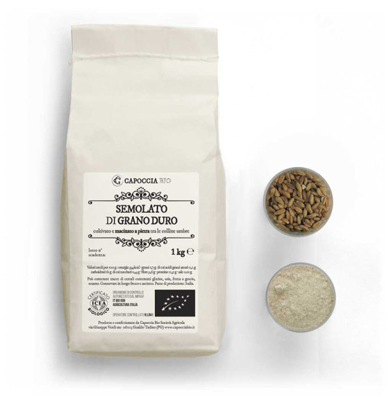 Organic Semolato Flour – Semi-Whole Durum Wheat - Capoccia Bio