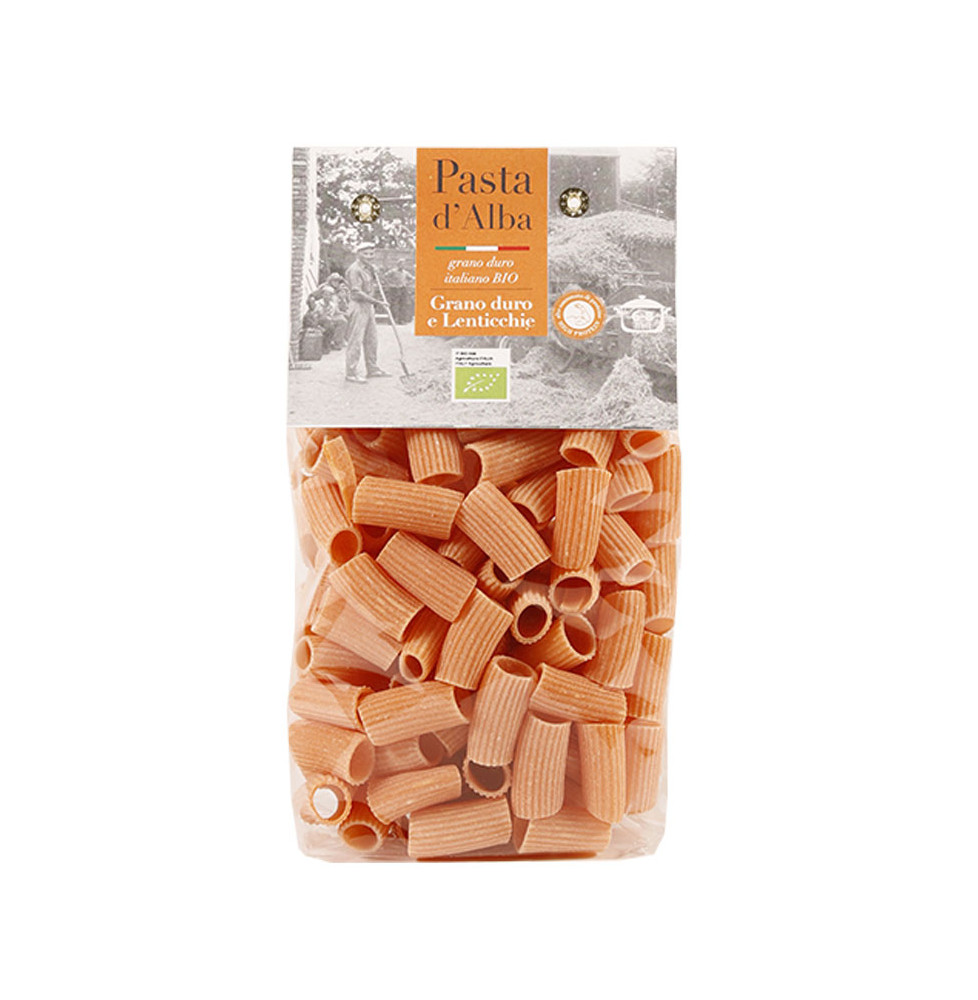 Rigatoni di Grano Duro e Lenticchie Bio - Pasta d'Alba